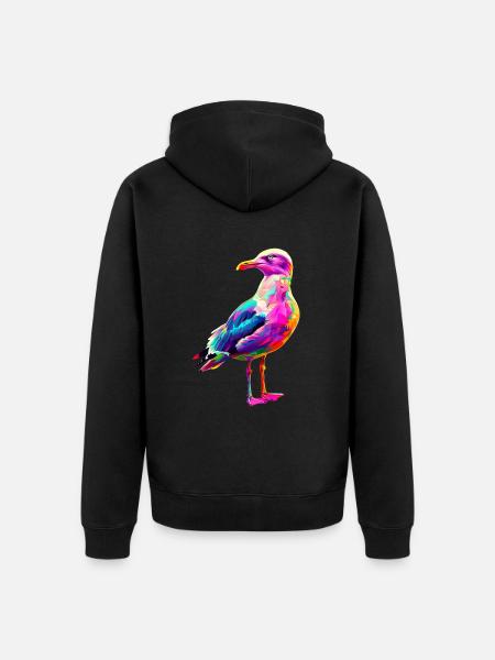 Möwe - Unisex Premium Bio Zip Hoodie - Schwarz