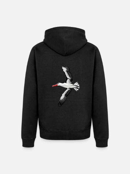 Möwe - Unisex Premium Bio Zip Hoodie - Schwarz