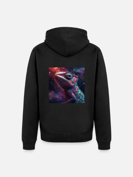 Chamäleon - Unisex Premium Bio Zip Hoodie - Schwarz