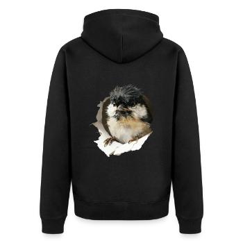 Meise - Unisex Premium Bio Zip Hoodie - Schwarz - Hinten - Nico (187cm)