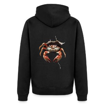 Krabbe - Unisex Premium Bio Zip Hoodie - Schwarz - Hinten - Nico (187cm)