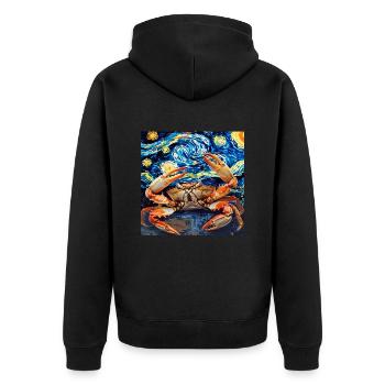 Krabbe - Unisex Premium Bio Zip Hoodie - Schwarz - Hinten - Nico (187cm)