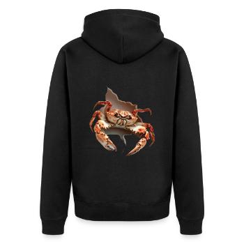 Krabbe - Unisex Premium Bio Zip Hoodie - Schwarz - Hinten - Nico (187cm)