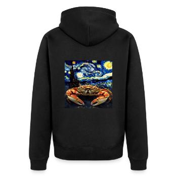 Krabbe - Unisex Premium Bio Zip Hoodie - Schwarz - Hinten - Nico (187cm)