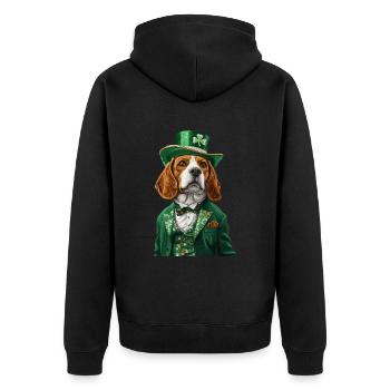 Beagle - Unisex Premium Bio Zip Hoodie - Schwarz - Hinten - Nico (187cm)