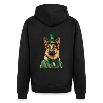 Deutscher Schäferhund - Unisex Premium Bio Zip Hoodie - Schwarz - Hinten - Nico (187cm)
