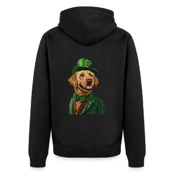 Labrador Retriever - Unisex Premium Bio Zip Hoodie - Schwarz - Hinten - Nico (187cm)