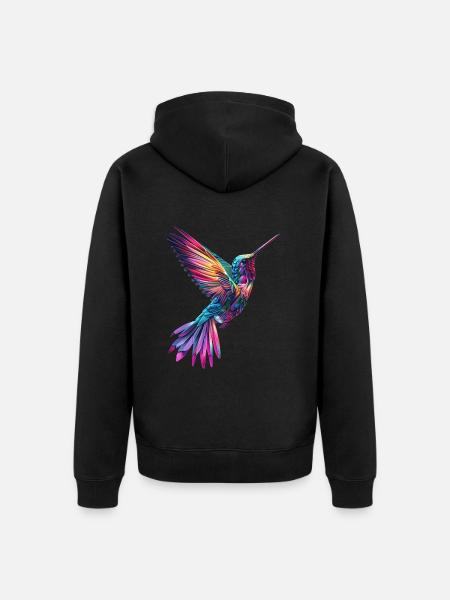 Kolibri - Unisex Premium Bio Zip Hoodie - Schwarz