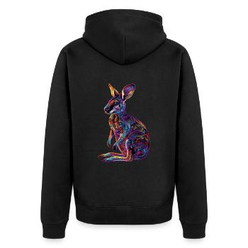 Wallaby - Unisex Premium Bio Zip Hoodie - Schwarz - Hinten - Nico (187cm)