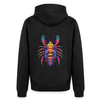 Assel - Unisex Premium Bio Zip Hoodie - Schwarz - Hinten - Nico (187cm)