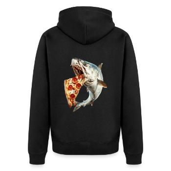 Tarpon - Unisex Premium Bio Zip Hoodie - Schwarz - Hinten - Nico (187cm)