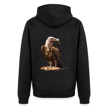 Geier - Unisex Premium Bio Zip Hoodie - Schwarz - Hinten - Nico (187cm)
