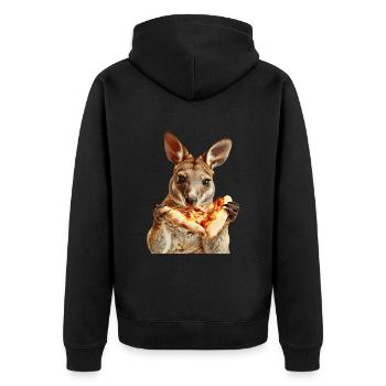 Wallaby - Unisex Premium Bio Zip Hoodie - Schwarz - Hinten - Nico (187cm)