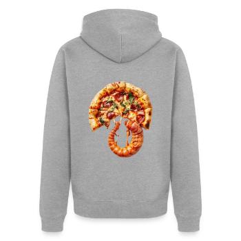Wurm - Unisex Premium Bio Zip Hoodie - Grau meliert - Hinten - Nico (187cm)