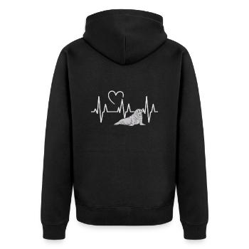 Walross - Unisex Premium Bio Zip Hoodie - Schwarz - Hinten - Nico (187cm)