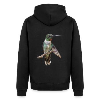 Kolibri - Unisex Premium Bio Zip Hoodie - Schwarz - Hinten - Nico (187cm)
