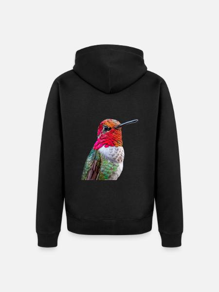 Kolibri - Unisex Premium Bio Zip Hoodie - Schwarz