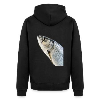 Tarpon - Unisex Premium Bio Zip Hoodie - Schwarz - Hinten - Nico (187cm)