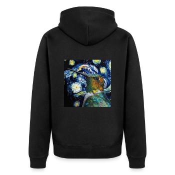 Kolibri - Unisex Premium Bio Zip Hoodie - Schwarz - Hinten - Nico (187cm)