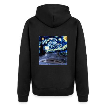Stachelrochen - Unisex Premium Bio Zip Hoodie - Schwarz - Hinten - Nico (187cm)