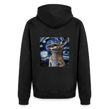 Wallaby - Unisex Premium Bio Zip Hoodie - Schwarz - Hinten - Nico (187cm)