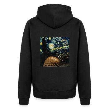 Assel - Unisex Premium Bio Zip Hoodie - Schwarz - Hinten - Nico (187cm)