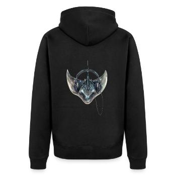 Stachelrochen - Unisex Premium Bio Zip Hoodie - Schwarz - Hinten - Nico (187cm)