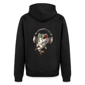Tarpon - Unisex Premium Bio Zip Hoodie - Schwarz - Hinten - Nico (187cm)