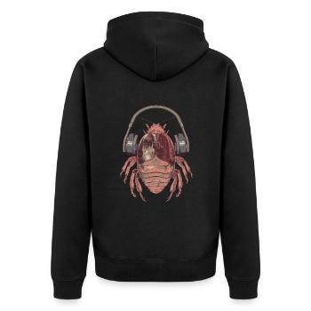 Assel - Unisex Premium Bio Zip Hoodie - Schwarz - Hinten - Nico (187cm)
