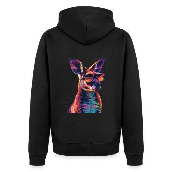 Wallaby - Unisex Premium Bio Zip Hoodie - Schwarz - Hinten - Nico (187cm)