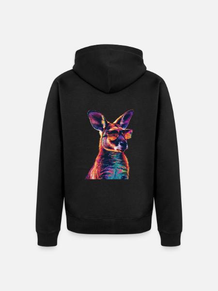 Wallaby - Unisex Premium Bio Zip Hoodie - Schwarz