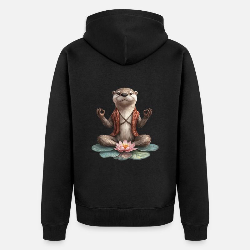 Otter - Unisex Premium Bio Zip Hoodie - Schwarz