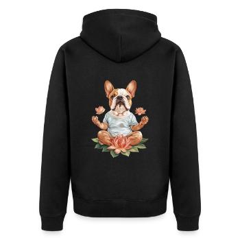 Bulldogge - Unisex Premium Bio Zip Hoodie - Schwarz - Hinten - Nico (187cm)