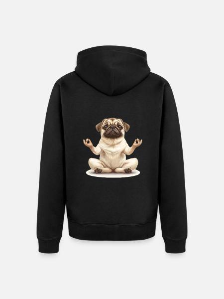 Mops - Unisex Premium Bio Zip Hoodie - Schwarz