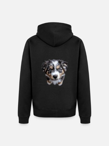 Australischer Schäferhund - Unisex Premium Bio Zip Hoodie - Schwarz