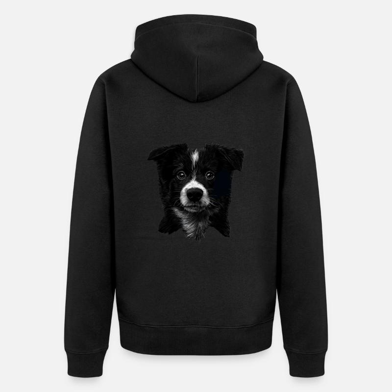 Border Collie - Unisex Premium Bio Zip Hoodie - Schwarz