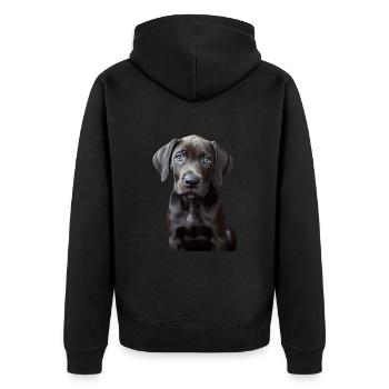 Deutsche Dogge - Unisex Premium Bio Zip Hoodie - Schwarz - Hinten - Nico (187cm)