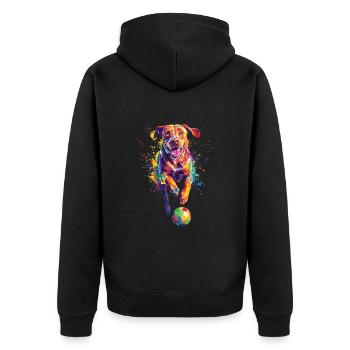 Rhodesian Ridgeback - Unisex Premium Bio Zip Hoodie - Schwarz - Hinten - Nico (187cm)