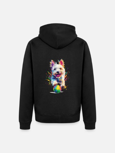 West Highland Weiß - Unisex Premium Bio Zip Hoodie - Schwarz
