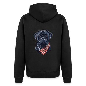 Bullmastiff - Unisex Premium Bio Zip Hoodie - Schwarz - Hinten - Nico (187cm)