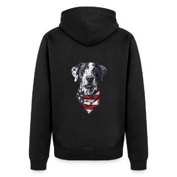 Dalmatiner - Unisex Premium Bio Zip Hoodie - Schwarz - Hinten - Nico (187cm)