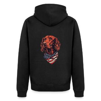 Irish Setter - Unisex Premium Bio Zip Hoodie - Schwarz - Hinten - Nico (187cm)