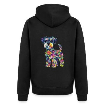 Zwergschnauzer - Unisex Premium Bio Zip Hoodie - Schwarz - Hinten - Nico (187cm)