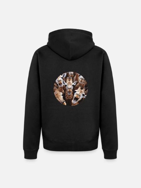 Giraffe - Unisex Premium Bio Zip Hoodie - Schwarz