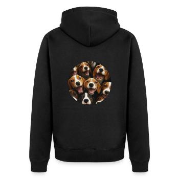 Beagle - Unisex Premium Bio Zip Hoodie - Schwarz - Hinten - Nico (187cm)