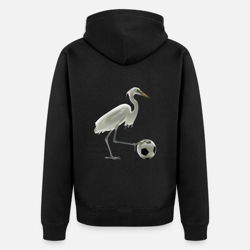 Reiher Vogel - Unisex Premium Bio Zip Hoodie - Schwarz