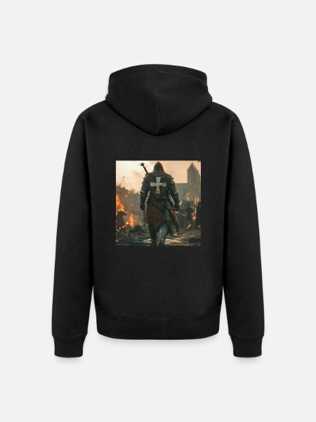 Soldat Krieger - Unisex Premium Bio Zip Hoodie - Schwarz
