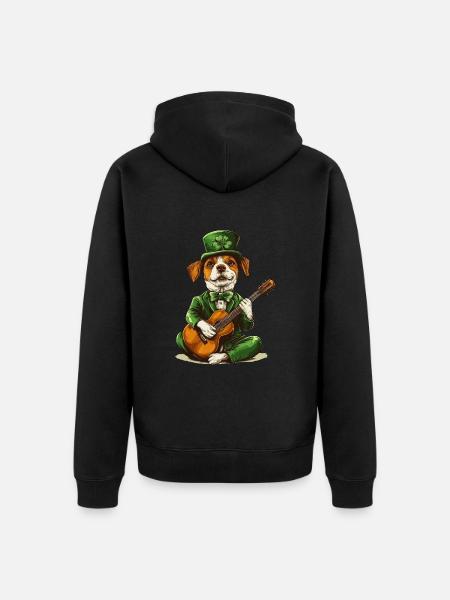 Hund - Unisex Premium Bio Zip Hoodie - Schwarz