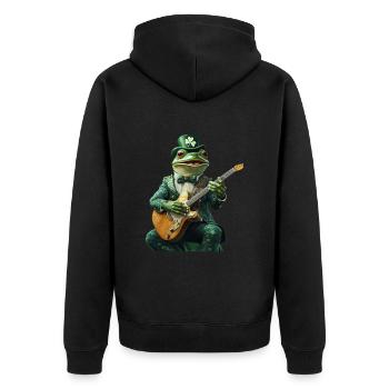 Frosch - Unisex Premium Bio Zip Hoodie - Schwarz - Hinten - Nico (187cm)