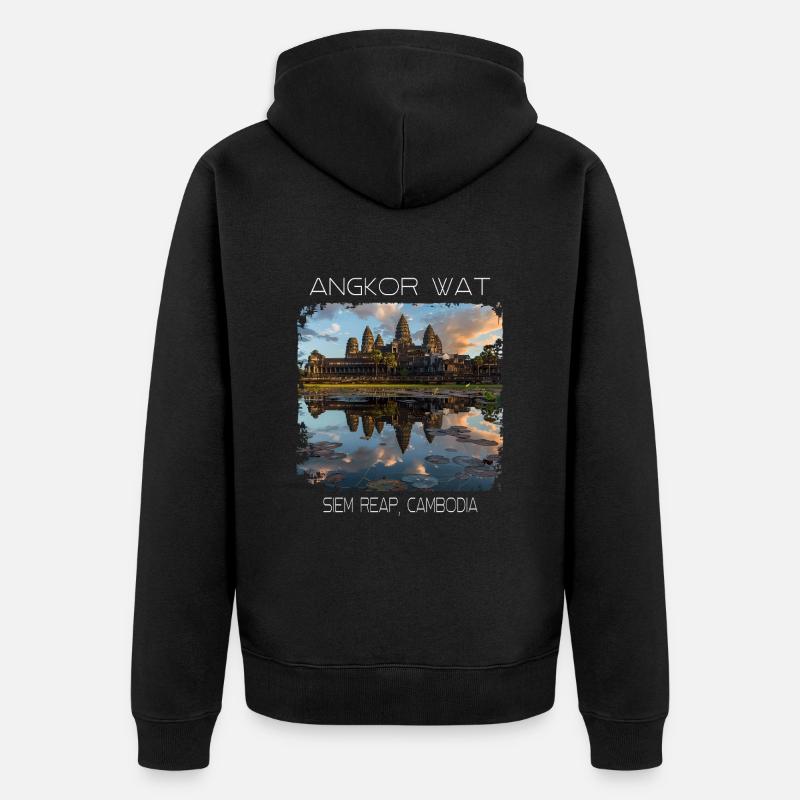 Angkor wat - Unisex Premium Bio Zip Hoodie - Schwarz